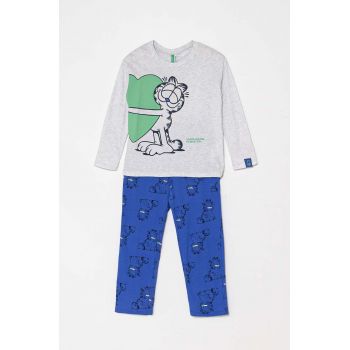 United Colors of Benetton pijamale de bumbac pentru copii cu imprimeu, 3VR50P06X