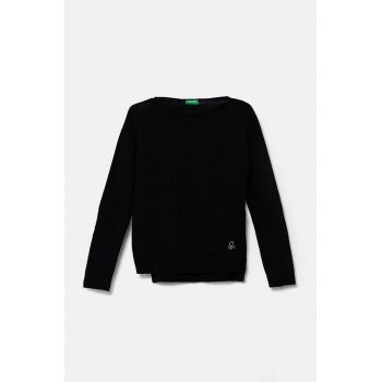 United Colors of Benetton pulover de lână pentru copii culoarea negru, light, 1244C106X