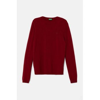 United Colors of Benetton pulover pentru copii din amestec de lana culoarea bordo, light, 1032C106W