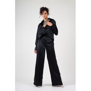 Pantalon wide leg negru