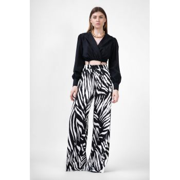 Pantaloni din print zebra