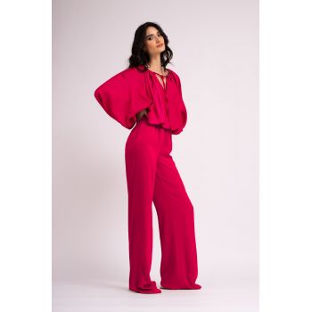 Pantaloni fuchsia wide leg