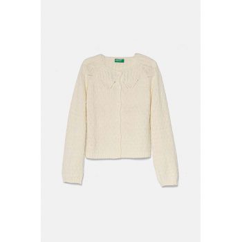 United Colors of Benetton cardigan cu amestec de lână pentru copii culoarea bej, light, 1076G500J