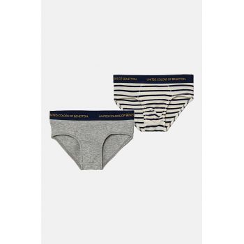 United Colors of Benetton slip copii 2-pack culoarea gri, 3Q4C0S026