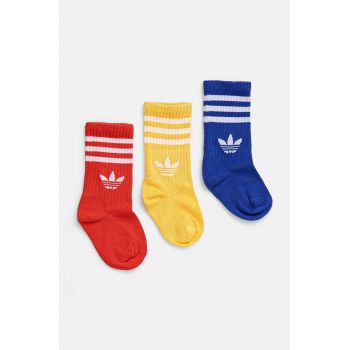 adidas Originals sosete copii CREW SOCK 3P 3-pack culoarea galben, IY6695