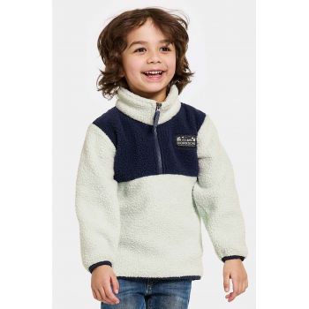 Didriksons hanorac polar pentru copii GOSIG KIDS HALFZIP culoarea verde, modelator, 505536