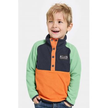 Didriksons hanorac polar pentru copii MONTE KIDS HALF BU culoarea portocaliu, modelator, 505590