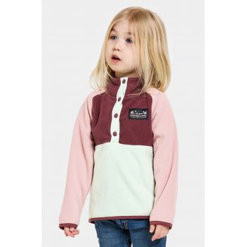 Didriksons hanorac polar pentru copii MONTE KIDS HALF BU culoarea roz, modelator, 505590