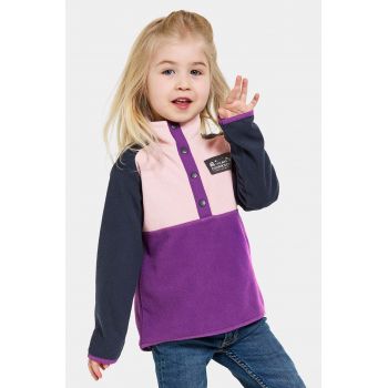 Didriksons hanorac polar pentru copii MONTE KIDS HALF BU culoarea violet, modelator, 505590