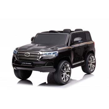 Masinuta electrica cu roti EVA si scaun din piele Toyota Landcruiser Black