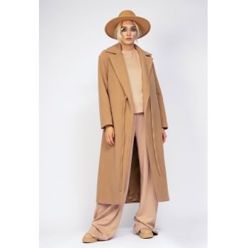 Palton maxi camel