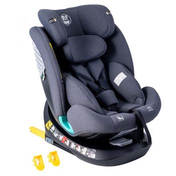 Scaun auto Deluxe Buf Boof i-Size cu isofix rotativ 360 grade 40-150 cm Saphir Grey