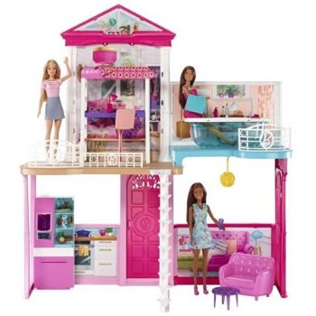 Set Barbie Mobilier  Accesorii  3 Papusi Incluse  Multicolor