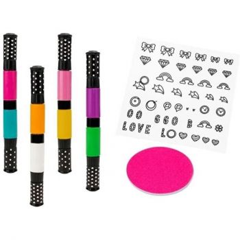 Set Manichiura  x8 Oje Stickere Multicolor