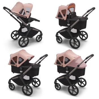 Capotina cu extensie plasa insecte Bugaboo Fox 5 Fox Cub Lynx morning pink