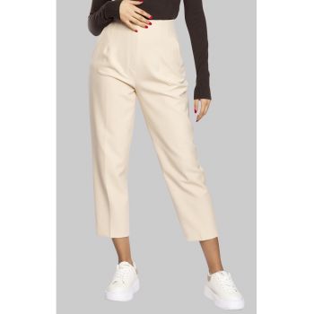 Pantaloni conici crop cu talie inalta 50487