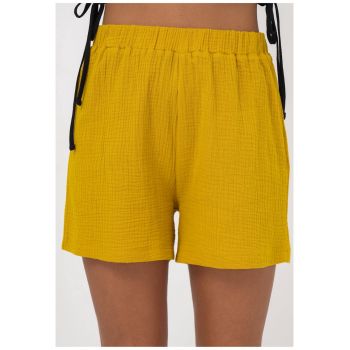 Pantaloni scurti de bumbac organic cu talie inalta 50497