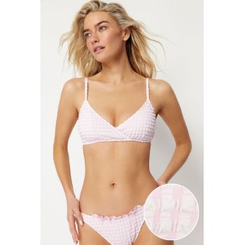 Sutien de baie cu model gingham