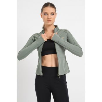 Bluza slim fit cu fermoar pentru fitness