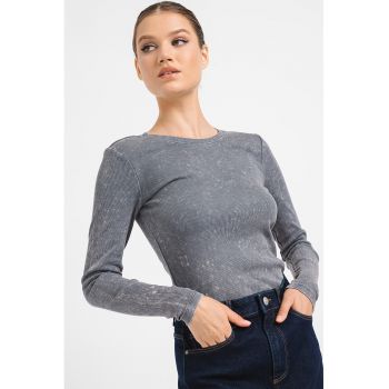 Bluza slim fit din amestec de bumbac organic