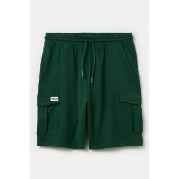 Pantaloni scurti cargo de bumbac cu snur in talie