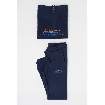 Set de pantaloni de trening si hanorac cu imprimeu logo - 2 piese