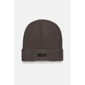 Boss Green caciula din amestec de lana BOSS GREEN culoarea gri