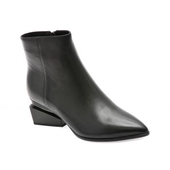 Botine casual EPICA negre, E193, din piele naturala