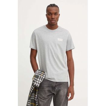 Levi's tricou din bumbac barbati, culoarea gri, cu imprimeu