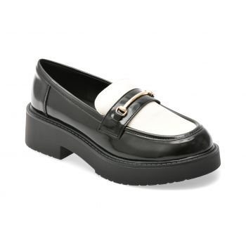 Mocasini casual ALDO alb-negru, 13804482, din piele ecologica