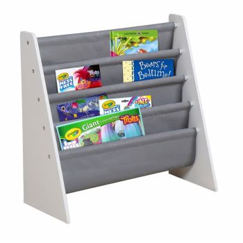 Organizator cu rafturi pentru carti si reviste Ginger Home WhiteGrey