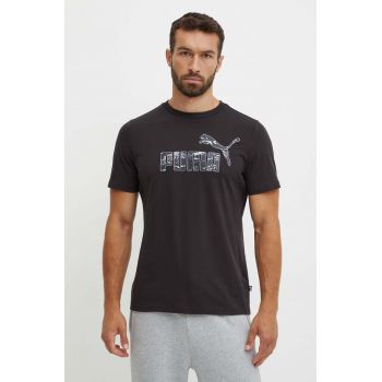 Puma tricou din bumbac barbati, culoarea negru, cu imprimeu, 683236