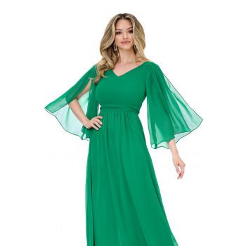 Rochie din sifon cu maneci aripioara Monasque