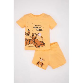 Set de tricou cu imprimeu cu desene si pantaloni scurti - 2 piese