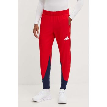 adidas Performance pantaloni de antrenament Polska culoarea rosu, modelator, JF6673