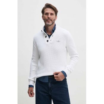 Aeronautica Militare pulover de bumbac culoarea bej, cu turtleneck, MA1452L409