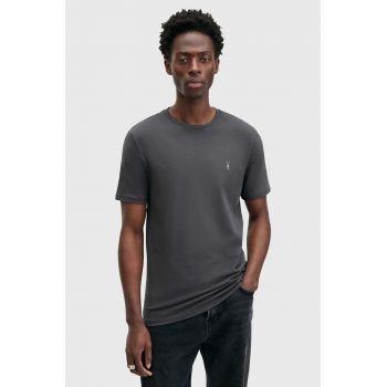 AllSaints tricou din bumbac BRACE barbati, culoarea gri, neted, M030JB