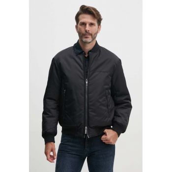 Armani Exchange geaca bomber barbati, culoarea negru, de iarna, oversize, 6DZB01 ZN4WZ