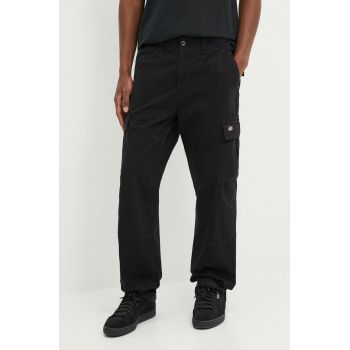 Dickies pantaloni de bumbac JOHNSON culoarea negru, cu fason cargo, DK0A4YF2