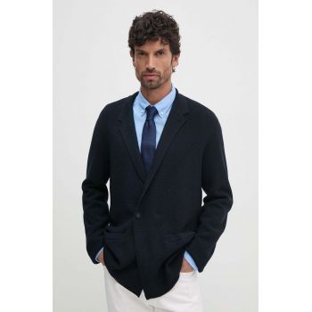 Emporio Armani cardigan din lana culoarea albastru marin, 6D1GXX 1MKEZ