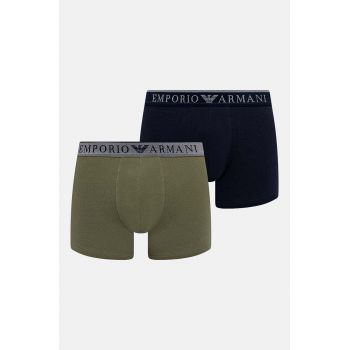 Emporio Armani Underwear boxeri 2-pack barbati, culoarea verde, 111769 4F720