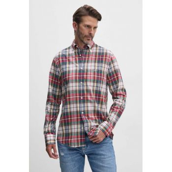 Gant camasa din bumbac barbati, culoarea rosu, cu guler button-down, regular, 3240165