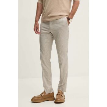 Hackett London pantaloni barbati, culoarea bej, mulata, HM212626R