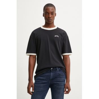 Hollister Co. tricou din bumbac barbati, culoarea negru, cu imprimeu, KI323-4041