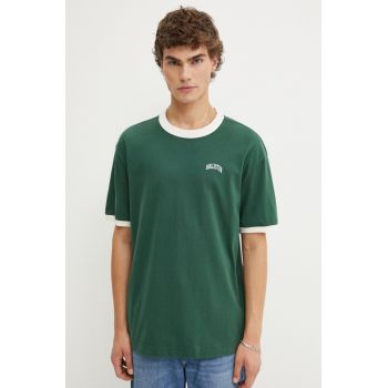 Hollister Co. tricou din bumbac barbati, culoarea verde, cu imprimeu, KI323-4041