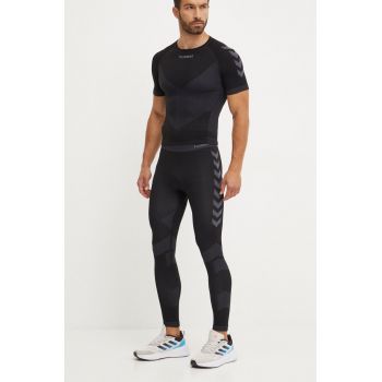 Hummel leggins de antrenament culoarea negru, cu imprimeu, 202640