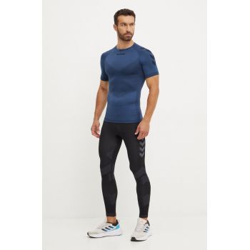 Hummel tricou de antrenament culoarea albastru marin, cu imprimeu, 202636