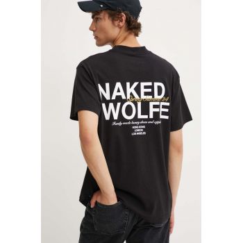 Naked Wolfe tricou din bumbac barbati, culoarea negru, cu imprimeu, classic.tee