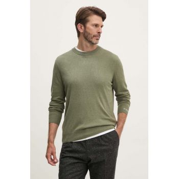 Pepe Jeans pulover din amestec de lana NEW ANDRE CREW NECK barbati, culoarea verde, light, PM702469