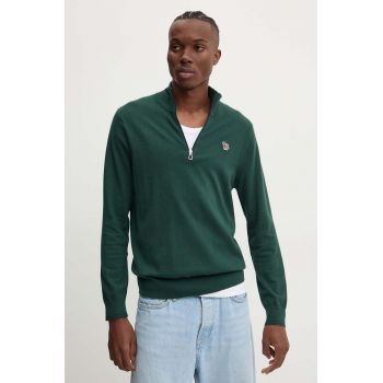 PS Paul Smith pulover din amestec de lana barbati, culoarea verde, cu turtleneck, M2R.531XZ.N22226